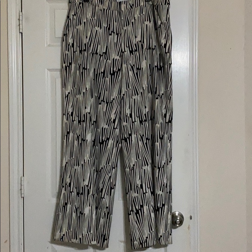 Patterned wide leg trousers